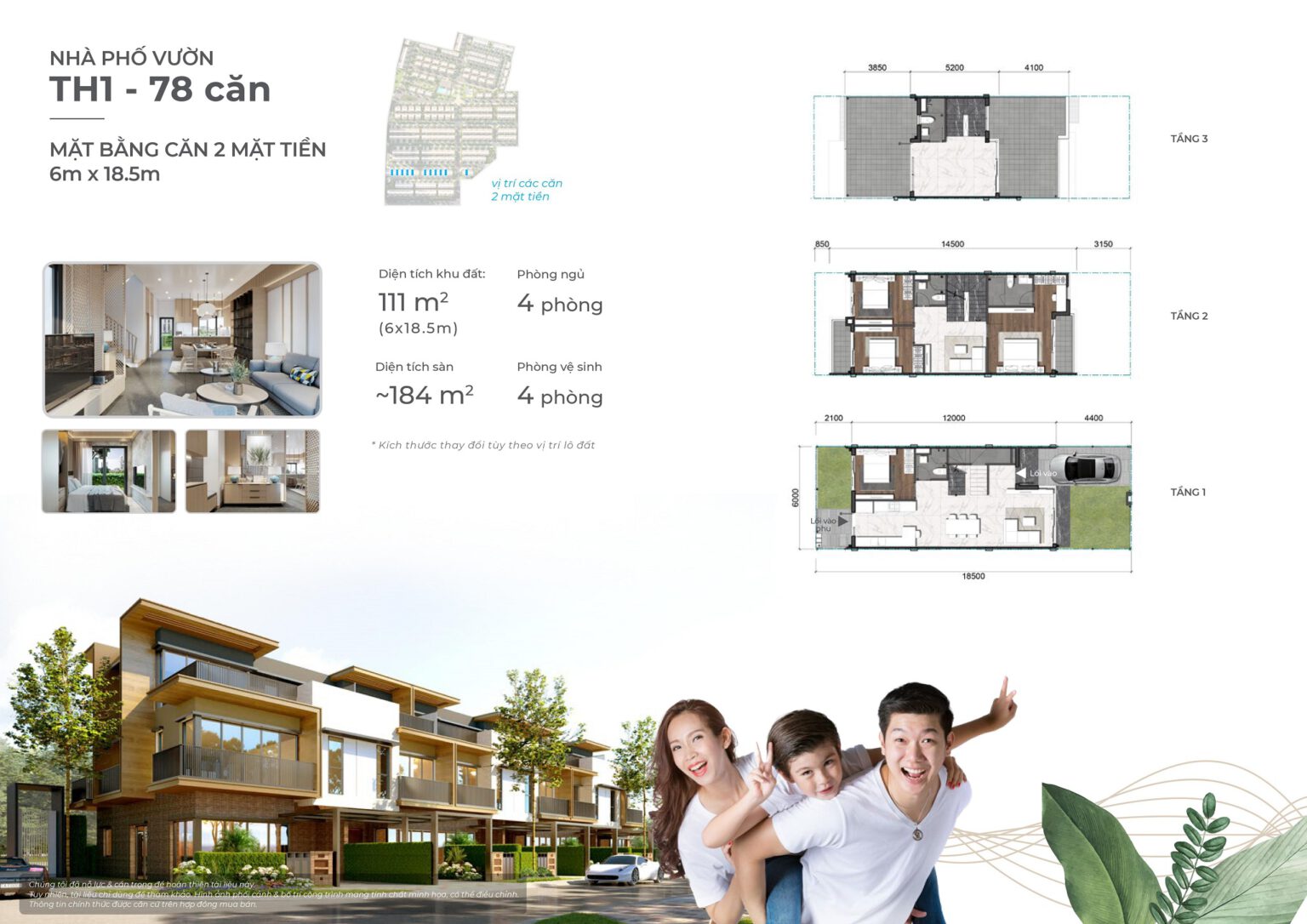 Nhà phố vườn 2 mặt tiền 6m Izumi City