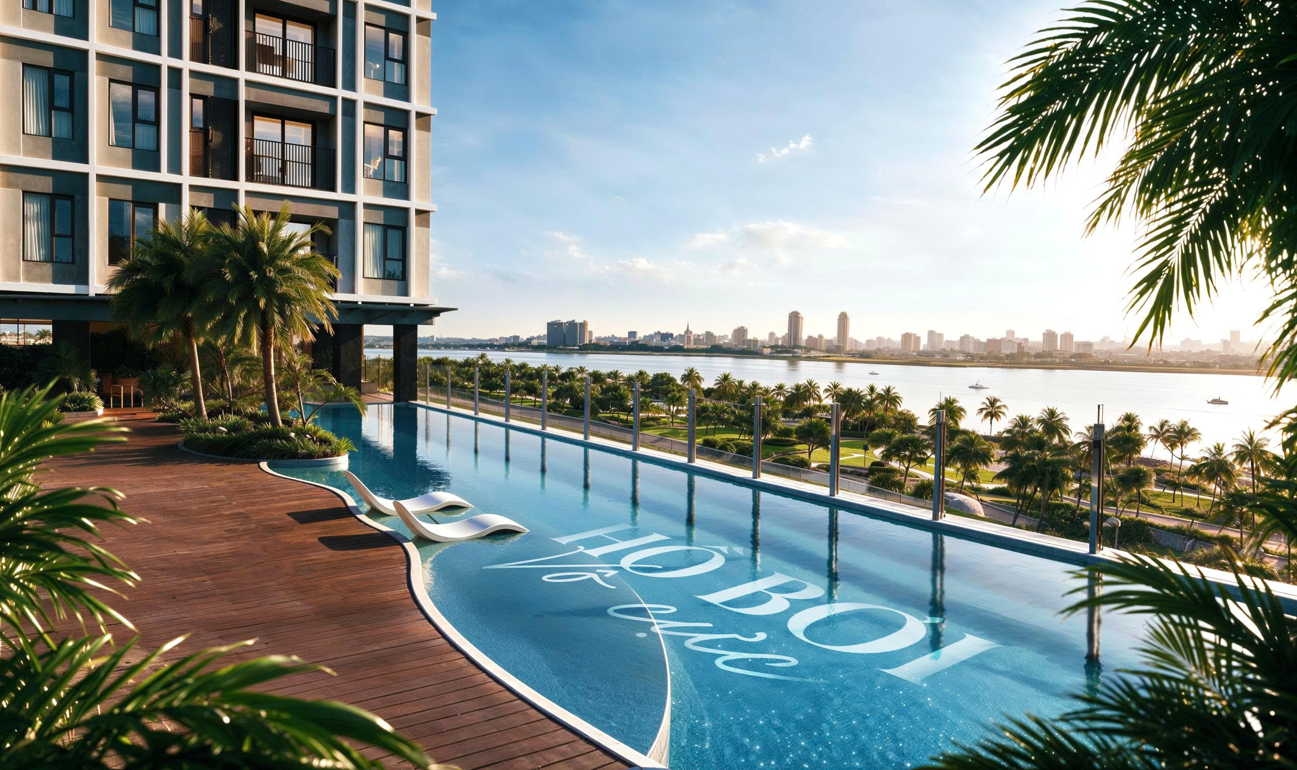 góc view tại hồ bơi căn hộ serena riverside